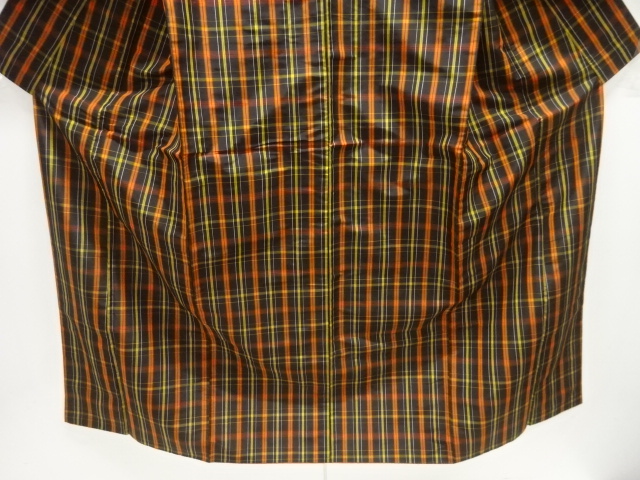  格子織り出し米沢紬着物・道行コートアンサンブル